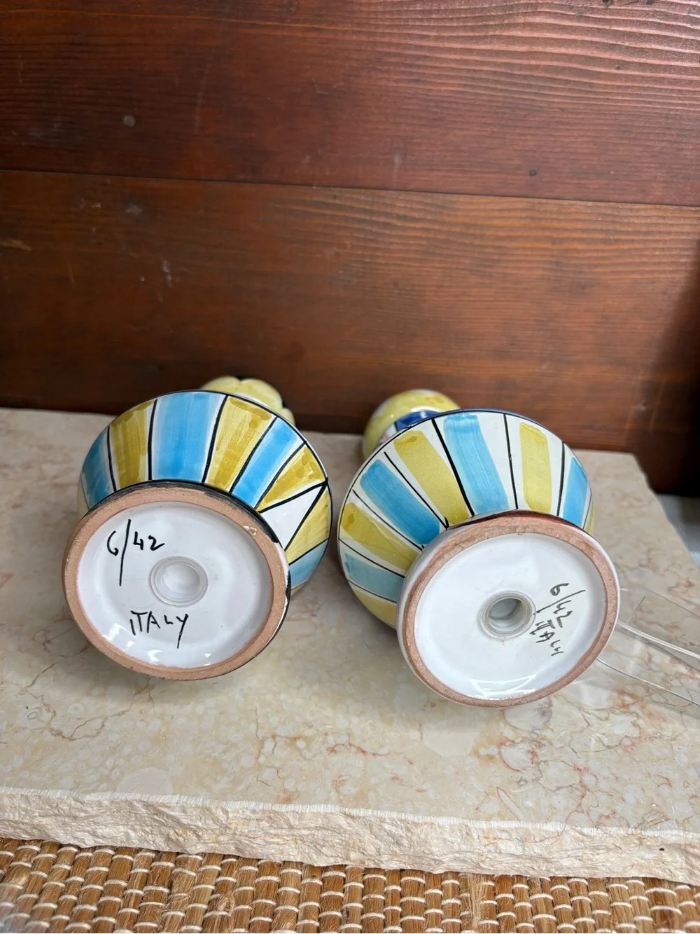 Vintage Italian Pottery King & Queen Salt and Pepper Shaker Set Hand Painted